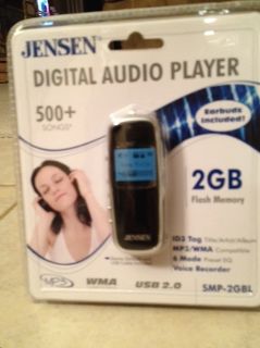 JENSEN DIGITAL AUDIO PLAYER 2GB FLASH MEMORY 500 SONGS EARBUDS