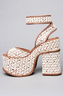 Jeffrey Campbell The Tilton Shoe in Ivory Crochet Tan