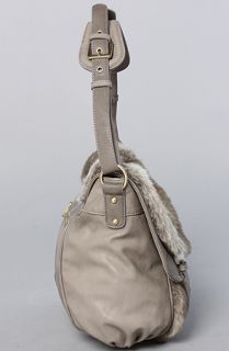 co lab The Krissa Faux Fur Cross Body in Gray