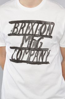 Brixton The Vernon Tee in White Concrete