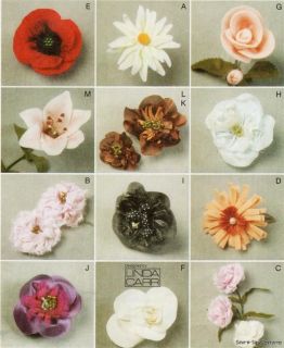  Sewing Pattern Felt Fabric Flowers Brooch Pin Hair Band Clip