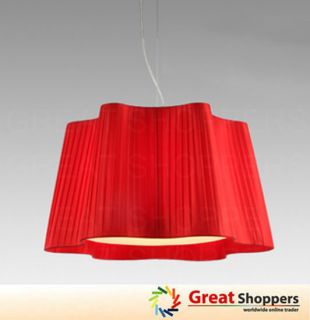   White Red Fabric Shade Ceiling Light Pendant Lamp Fixture Lighting