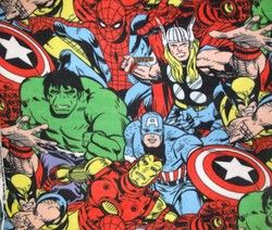 Avengers Super Hero Fleece Fabric Iron Man Hulk Thor Captain America