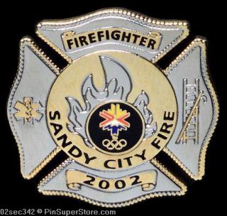 Olympic Pins 2002 Salt Lake City Sandy City Fire Dept