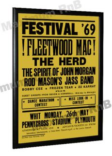 Fleetwood Mac Peter Green Concert Poster Plymouth 1969