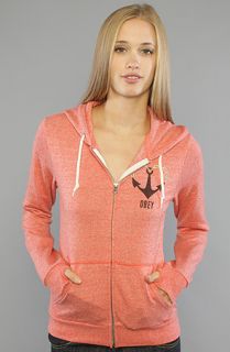 Obey The Anchored Love Graphic ZipUp Fleece in Heather Red  Karmaloop