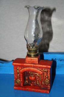 Vintage Unique Kerosene Light Oil Lamp with Red Fireplace Design