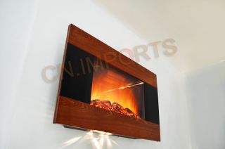  Mounted Wood Trim Panel Electric Fireplace Heater With Logs C510CL