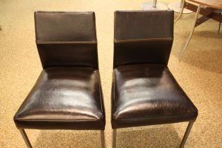 Antica Side Dining Chair Set of 2 Chestnut Leather Design Within Reach