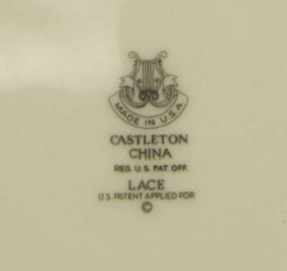 Vintage Castleton China USA 5pc Place Setting Lace Platinum Edges