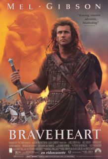 Braveheart Movie Poster Mel Gibson Original 1SHT Bonus