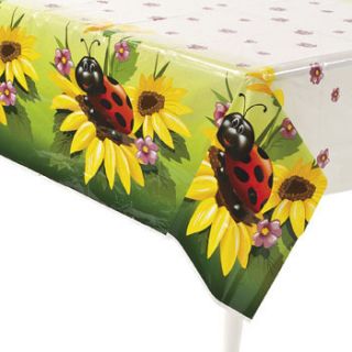 54 x 102 Ladybug Table Cover Lady Bug Insect Flowers Party Decorations