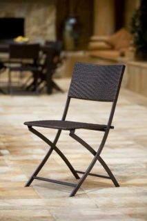 New Outdoor Folding Patio Table Chair Set PE Wicker
