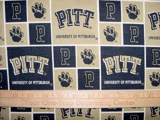 University of Pittsburgh Panthers 100% Cotton Fabric   NCAA College