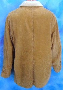 Vtg 1970s Size Med FINGERHUT Tan Brown Corduroy Suede Jacket Fleece