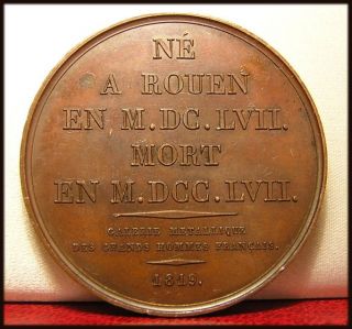 1819 Copper Art Medal Fontenelle Writer