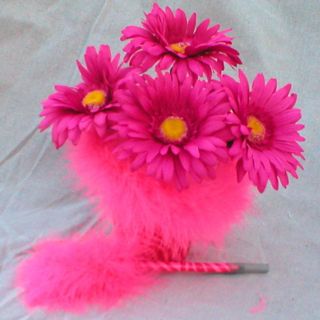 Pink Zebra Feather Flower Arrangement Flower Pen Pot Mothers Day Gift