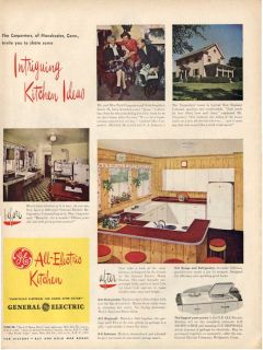 1945 G E General Electric Vintage Electric Kitchen Design Print Ad