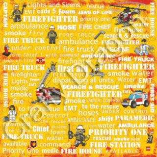  12" x 12" Lego Scrapbooking Paper Fire Fighter