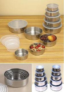  Stainless Steel Food Storage Containers Mixing Bowl Set W lids 2 Pack