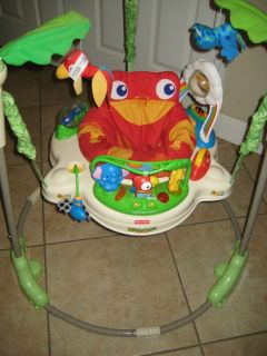 EUC Fisher Price Rainforest Jumperoo Activity Gym Baby Jumper Play Toy