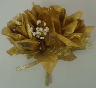 roses corsage artificial silk wedding flowers 50th anniversary party
