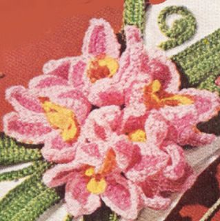 Vintage Crochet Gladiolas Flower Tie Backs Pattern