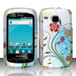 For at T Samsung Double Time i857 Flowery Skin Snap on Hard Case Phone