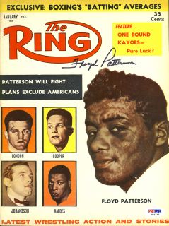 floyd patterson signed boxing ring magazine psa dna psa dna