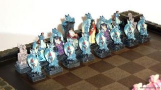 Fantasy Dragons Medieval Chess Pieces Set Color Sides
