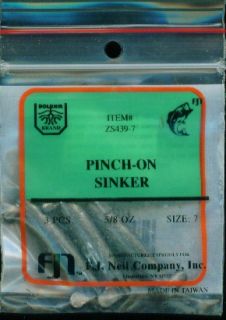 12 3 pinch on sinkers size 7 5 8 oz 36