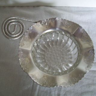 Vintage Farber & Shlevin Hammered Aluminum Glass Insert Bowl with