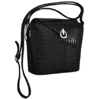 Handbags AllaLeatherArt Opera2 Shoulder / Crossbody Patent Black Shoes