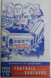 Vintage 1953 Ole Miss Rebel Football Media Guide