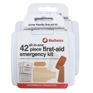 2pk 42pc Compact 4 First Aid Kits All in 1 Shatterproof Storage Box