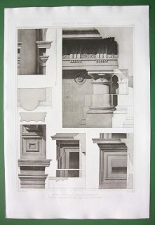 Italy Palace Farnese Architecture Details Columns Frieze Antique Print