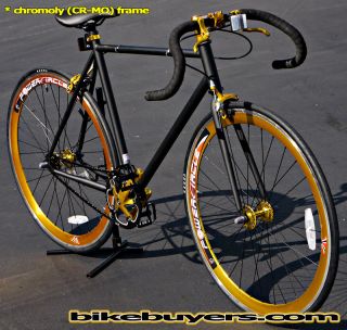  Chromoly CR MO Fixie Fixed Gear Road Bikes 54cm 540mm MBLKGD