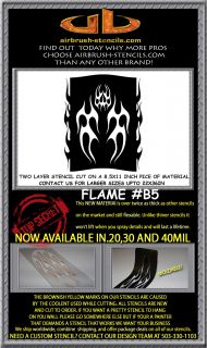 Flame B5 Airbrush Stencil Template Motorcycle Chopper Paint New Design
