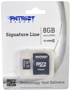 Patriot Signature Flash 8GB microSDHC Class 4 Flash Card Model