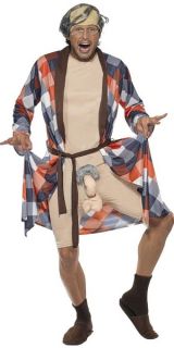 Dirty Old Man Adult Flasher Costume includes Nude Bodysuit with
