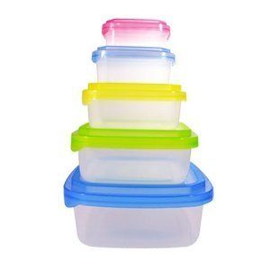 Piece Plastic Food Container Set 5 Plastic Nested Storage Containers