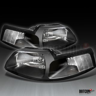 1999 2004 ford mustang gt v6 headlights black lamps