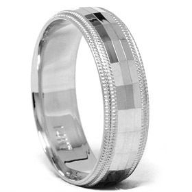  Solid 14k White Gold 6mm Comfort Fit Wedding Band Ring