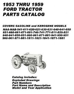 951 960 961 971 981 Ford Tractor Parts Book 1953 1959
