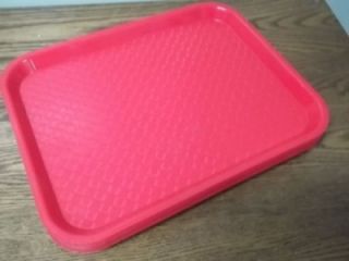 lot of 6 cafeteria food buffet tray plastic red