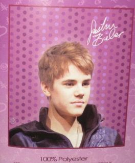  Bieber Photo Purple Polka Dot Fleece Throw Gift Blanket NIP