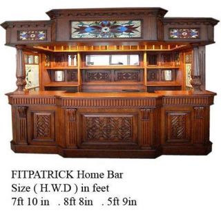 Fitzpatrick Irish Mahogany Home BAR FURNITURE tavern pub man cave