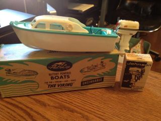 Vintage Fleet Line The Viking Battery Operated Toy Boat w/No. 43
