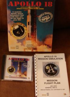 Apollo 18 NASA Space Flight Simulation PC Game CD ROM Complete Big Box