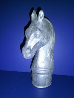Vintage Cast Aluminum Horse Head Fence Hitching Post Top